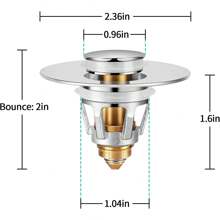 Universal Bathroom Sink Stopper With Hair Catcher, For 1.04-1.97 Inch Drain Hole, Spring Core Bathtub Drain Cover, Pop Up Sink Plug Basin Drain Strainer, 2Pcs