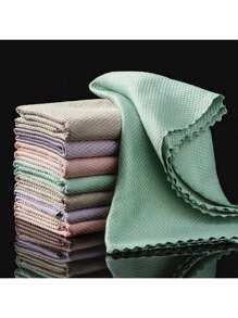 5/10/20/30PCS Microfiber Glass Cleaning Cloth Rag Lint-Free For Windows Car Kitchen Mirror No Trace Reusable Fish Scale Rag Polishing(Random Color