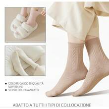 Kryzvox Women Thermal Socks 5 Pack, Soft Wool Sock Above Ankle For Ladies Bootie Trouser Size 4-7, Gift - Gold - View 3