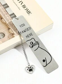 1 件趣味猫全金属书签，适合作为生日节日礼物送给朋友、同学、爱人、爱书人和学生，不锈钢书签回到学校 - 彩色 - 查看 2