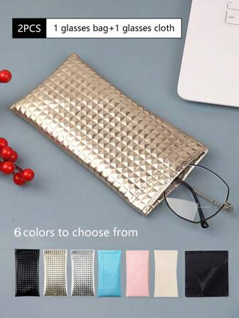 Sweet And Cool Queen Chic Automatic Closure Glasses Bag, Ins Style Glasses Box, Soft Portable Fashion Glasses Case With Geometric Design For Women,Durable,Handbag, Sunglasses Storage Bag, Myopia Glasses Protective Leather Case, Suitable For Bag Pendant, Glasses Storage, Can Be Used As Mother'S Gift ,Back To School,Holiday, Couple Gifs.Travel, Camping, Beach, Tourism Essential. ﻿Teacher's Gift