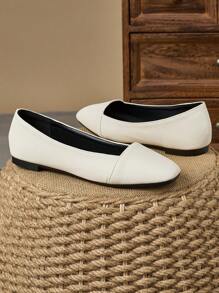 WHDXY 女士软底方头平底鞋，舒适防滑一脚蹬鞋黑色工作办公鞋，酒红色复古玛丽珍鞋，春秋季