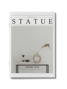 Minimalist English Magazine Shooting Backdrop, Live Streaming Photo Props, Street Style, Sample House, Homestay Decor Item, Decorate Coffee Table, Bookshelf, Display - Fashion Magazine, Books, Home Decor, Plant Pattern Design For Household Use