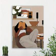 1 Pc Retro Geometric Posters For Valentine's Day Easter Home Room Decor Wooden Framed Canvas Painting -  Thickness 2.25cm/0.9inch,Home Gift Decoration, Room Decoration Aesthetic, Wall Decoration Art, Perfect Gift, Autumn And Winter Wall Decoration, Living Room Decoration, Bedroom Decoration, Kitchen Decoration, Entry Decoration, Bathroom Decoration, Direct Wall Painting, High Quality Wall Painting Poster