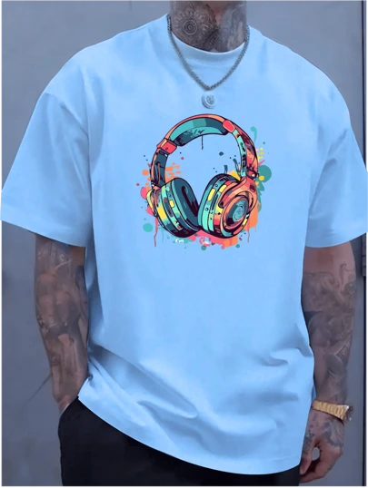 Camiseta Masculina Fone Colors Camisa Algodão Basico