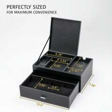 Mens Jewelry Box Organizer & Dresser Valet Tray - Premium Nightstand Station For Watches, Rings, And Accessories - Stylish Mens Dresser Top Organizer With Multiple Compartments And Soft Lining - 1 - 查看 6