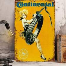 房间装饰 1 件 Continental Tire Hottie 复古金属锡标牌，20.32 厘米 X 30.48 厘米铁质复古墙面艺术，经典酒吧和家居装饰，农舍风格，理想的圣诞礼物 - 彩色 - 查看 1