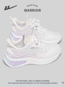 WARRIOR 1 Pair Women's Front Lace-Up Sport Shoes, Mesh Breathable Anti-Slip Comfortable Versatile Lightweight Casual Shoes, Suitable For Outdoor Sports/Running - Purple - View 4