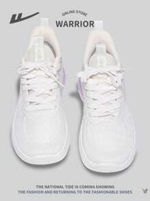 WARRIOR 1 Pair Women's Front Lace-Up Sport Shoes, Mesh Breathable Anti-Slip Comfortable Versatile Lightweight Casual Shoes, Suitable For Outdoor Sports/Running - Purple - View 7