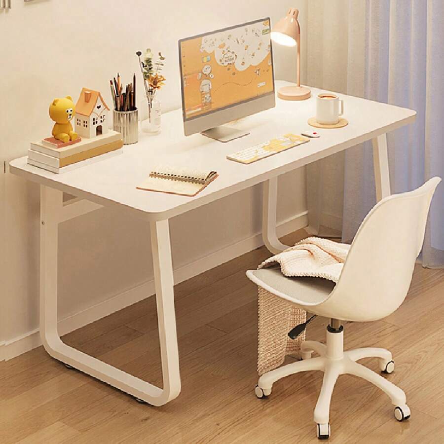 Computer Desk Modern Simple Style Desk For Home Office, 47.2 Inch Small Writing Table Study Corner Work Desk For Bedroom - 白色 - 查看 1