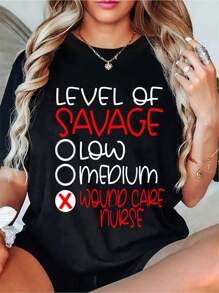 Wound Care Nurse Funny T-Shirt Short Sleeve T-Shirt Women's Men's Graphic Tee Causal Tops - 100% Cotton Women's Casual Short Sleeve Crew Neck T-Shirt For Spring & Summer - Comfortable, Relaxed Fit, Printed Graphic Tee For  Sport Lovers