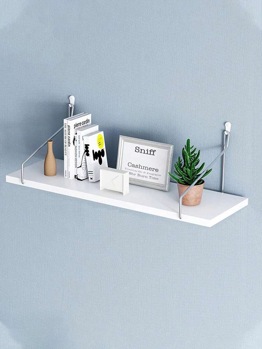 1 pieza Estantería divisoria de pared, estantería colgante sin taladro, estantería decorativa de una palabra para el dormitorio, la cocina