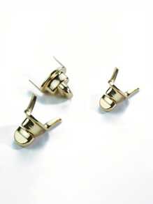 1pc Square Locking Clasp With Twist Buckle - Essential Accessory For DIY Wallet Making,Handmade Hasp Clasp For DIY Handbags & Card Holders,Brown/White/Black With Golden-Tone Button, Perforated Design For Stylish Accessories, Craft Supplies | Decorative Accessories Handbag Replacement Parts & Accessories, Craft Replacement Parts - Multicolor - View 7