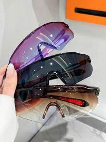 3 件套男女通用一体式镜片环绕式时尚眼镜，适合海滩、户外活动和日常时尚配饰，是节日和礼物的理想选择 - 彩色 - 查看 4