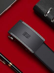 男士几何图案休闲复古派对街头时尚办公室 PU 皮革自动扣皮带，适合所有季节 - 彩色 - 查看 6