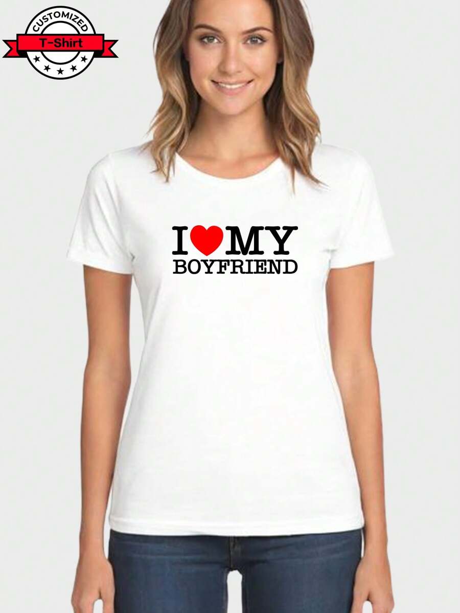 Personalized Thanksgiving/Valentine's Day, Custom Women T-Shirt - Add Your Own Text/Graphic (Badge/Company Logo/Family Photo/Selfie) To Design Your Unique Printed Tee, Great Gift For Girlfriend Clothes Women, Christmas Tshirt, For Her Family, Friends,For Anniversaries, For Mother's Day, For Birthdays, For Vacation, For Holiday)