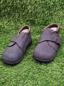 Zapatos Casuales de Piel para Niños con plantilla especial primeros pasos de talla mediana - Azul Marino - Ver 2