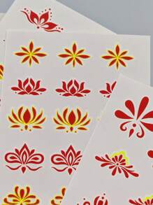 4 SheetEyebrow Center Sticker, Antique Style Girl, Forehead Print Tattoo Sticker