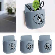 1 soporte para teléfono móvil sin perforaciones, soporte de pared, caja de almacenamiento para control remoto