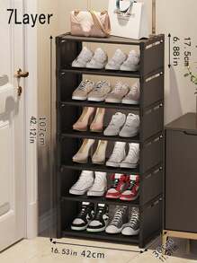1 pieza Estantería para zapatos, gabinete de almacenamiento de zapatos de uso múltiple, organizador de zapatos simple para la entrada, dormitorio, diseño minimalista moderno