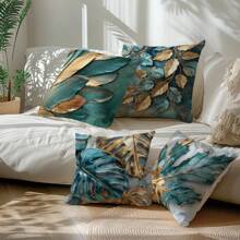 MEMNUN Vỏ gối in 2D 4 chiếc, 17,7 * 17,7in (45 * 45cm) / 19,69 * 19,69in (50 * 50cm) / 15,75 * 15,75in (40 * 40cm), Vỏ gối Polyester in họa tiết lá vàng xanh và lông vũ 2D [In một mặt] [Không bao gồm ruột gối], Vỏ gối trang trí nhà cho ghế dài, ghế sofa, phòng ngủ, ô tô, thích hợp sử dụng hàng ngày hoặc trang trí tự sử dụng tối giản cao cấp - Nhiều màu - Xem 11