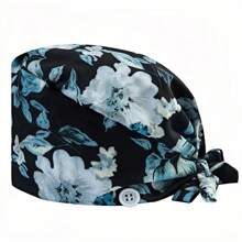 1 pieza Gorra de trabajo para mujer de poliéster con estampado geométrico, apta para médicos, enfermeras o trabajos de limpieza, práctica, antibacteriana y antipolvo, adecuada para primavera, verano, otoño e invierno