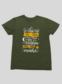 Women's Plus Size T-Shirt Print Crying Can Last For A Night Premium - Dark Green - View 2