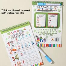 Set de 5 cuadernos reutilizables para practicar caligrafía (cuaderno + bolígrafo borrable), con series numéricas/series de letras para practicar caligrafía, desarrolla el cerebro, mejora el enfoque de aprendizaje, tema en inglés/español, mejora el pensamiento lógico y la coordinación mano-cerebro, libreta de recompensa de aprendizaje, regalo pequeño, regalo de vacaciones - Multicolor - Ver 3