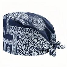 1 pieza Gorra de trabajo para mujer de poliéster con estampado geométrico, apta para médicos, enfermeras o trabajos de limpieza, práctica, antibacteriana y antipolvo, adecuada para primavera, verano, otoño e invierno