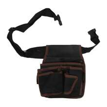 1PC Heavy-Duty Black Electrician Tool Pouch - Multifunctional Design With Waterproof Material, Adjustable Strap , And Comprehensive Handyman Toolkit - Stylish Waist Bag For Multi-Pocket Design For Seamless Storage & Easy Access Storage
