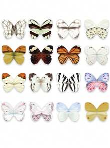 4pcs/Set Cute Butterfly Shaped Magnetic Bookmarks, Paper Bookmarks With Double Sides Magnetic Clip, Creative Stationery Suitable For Students, Available In 1/4pcs, 16pcs Butterfly Bookmarks,School Supplies,Back To School - Random Mix - View 9