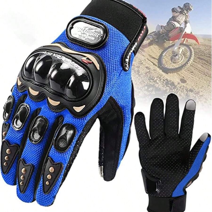 Motorcycle Glove Protection Motorcycle Protective Gear - Blue - View 1