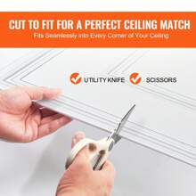 Ceiling Tiles, Drop Ceiling Tiles Premium Polystyrene Or PVC Sheet, Easy Installation/ Cutting Plastic Glue-Up Ceiling Tile, Basement Ceiling Covering For Home/Office Decoration - Gói 12 chiếc 24 x 24 in, Hình học - Xem 6