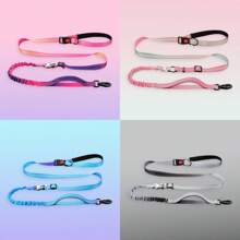 AKAPET Fashionable Multifunctional Dog Traction Rope, 5-7.5 Feet Dog Bungee Jumping Leash, Retractable Reflective Dog Leash, Outdoor Dog Walking Liberates Hands