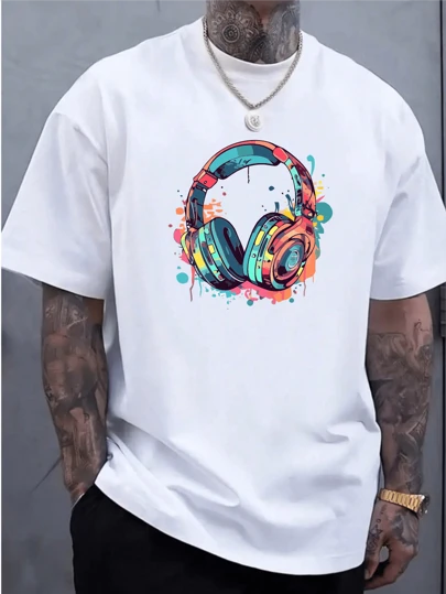 Camiseta Masculina Fone Colors Camisa Algodão Basico