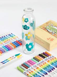 GuangNa 12/24/36/48/60/72/84/96/120 色圆头 2.0 马克笔 - 多色可选，不晕染，适合学校和艺术，适合朋友的返校文具文具礼物，返校礼物