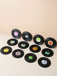 1pc/2pcs/4pcs/6pcs/8pcs/10pcs Creative Vintage CD Vinyl Record Coasters, Heat Insulating Cup Mats For Wedding, Party, Gift, Birthday, Christmas