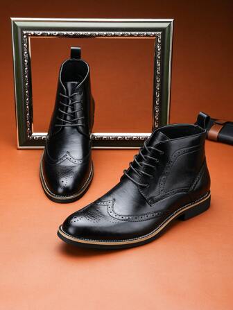 بوت كاحل لينة أحادية اللون عالية مع ربطات، بوت بركوب سميكة مريحة مانعة للانزلاق، للاستخدام اليومي، رحلات، متعددة الاستخدامات، بوت كاوبوي