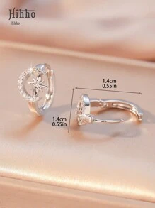 Hihho 1 par de pendientes colgantes de lujo ligeros con circonita cúbica blanca en forma de cometa y luna, adecuados para el atuendo diario de las mujeres, regalo de festival