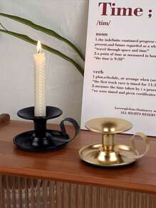 1 pieza candelabro de hierro para bodas, resistente al calor, adecuado para velas aromáticas, cena romántica, ambiente interior, adecuado para bodas, reuniones familiares, fiestas, confesión, decoración de mesa