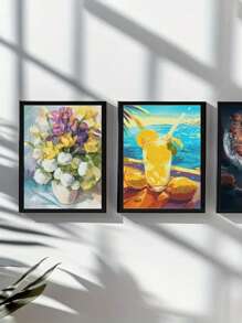 Diamond Painting Art Frame, Picture Frame For 12x16 Inch/30x40 Cm Diamond Art Painting Canvas, Magnetic Diamond Art Frame Self-Adhesive, Diamond Art Multipurpose Picture Frame For Painting Art Hanging Fixed Wall Window Door Decoration