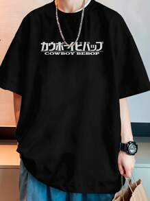 Shirt T-Shirt Oversized Streetwear Cowboy Bebop Spike Spiegel Hunter Faye Jet Edwar Anime Series Drawing REF 7147 VEST NERD - màu đen - Xem 6