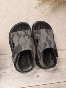 儿童拖鞋，男童和女童幼儿柔软室内户外沙滩凉鞋，适合夏季 - 灰色 - 查看 3