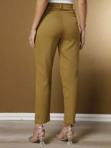 Women's Pants/Tailored Pants/Basic Pants/Elegant Pants/Skinny Pants/Blogger Pants/Fashion Pants - 獵人綠 - 查看 5