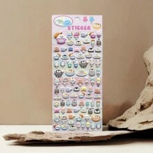 4pcs Set Cute Cartoon Foam Stickers, Ice Cream Sticker, Waffle Cone Sticker, Bird Sticker, Bubble Water Sticker, Fun Creative Stickers, DIY Handcraft Stickers, Valentine's Day Gift, Applicable For Phone Cases, Notebooks