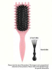 1 pieza Cepillo desenredante para cabello rizado, cepillo de paleta para mujeres con cabello natural y texturizado, cepillo de pelo liviano para cabello húmedo y seco, cepillo desenredante con cerdas flexibles, perfecto para cabello largo, grueso, rizado y ondulado, experiencia de desenredo sin dolor, apto para todos los tipos de cabello. Día de la Madre, Regalo para mi madre