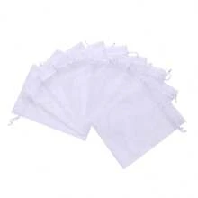 10/50/100pcs White Gift Packaging Bags, White Organza Candy Bags For Dinner Table, Various Festival Party Packaging Supplies, Holiday Home Goods, Wedding Party Gift Packaging