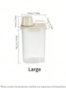 1pc Rice Bucket Storage Canister, Moisture-Proof And Insect-Proof Rice Container, Flour Barrel, Red Bean, Mung Bean, Coffee Bean Cans, Portable Pound Scale Storage Cans, Household Kitchen Rice Storage Box, Grain And Miscellaneous Grain Storage Box