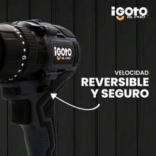 Taladro Rotomartillo iGoto 20 V Inalambrico HI1001 Motor Brushless Sin escobillas iGOTO  21+2 posiciones Velocidades de 0-500/0-1800 RPM luz LED 13mm - Gris Oscuro - Ver 3