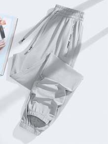 2 Pieces Women Sports Long Pants, Summer Ice Silk Tapered Pants, Fashion Versatile Sweatpants For Outdoor Recreation, Hiking - Multicolor - View 3